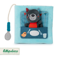 Książeczka aktywizująca z miniprzytulanką Smacznego! Wilk Louis Lilliputiens 83535