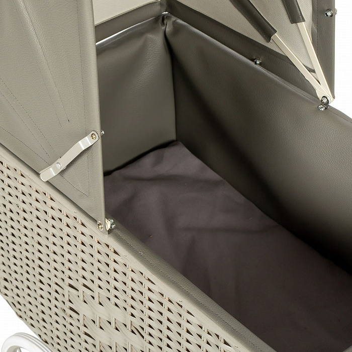 Wózek retro dla lalek Doll Pram Retro Rattan Grey Astrup 84176