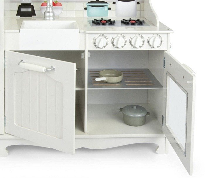 Duża kuchnia drewniana "Biała zabudowa" - kuchnie dla dzieci