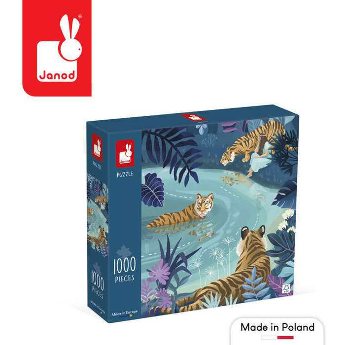 Puzzle artystyczne Spotkanie tygrysów 1000 elementów 9+ J02511-Janod, puzzle tekturowe