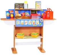 Drewniana restauracja 2w1 Stanowisko małego szefa kuchni KidKraft KK20256 z światłem i dźwiękiem