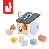 Drewniany sorter z 8 klockami Domek dla ptaszków Sweet Cocoon 18 m +, Janod