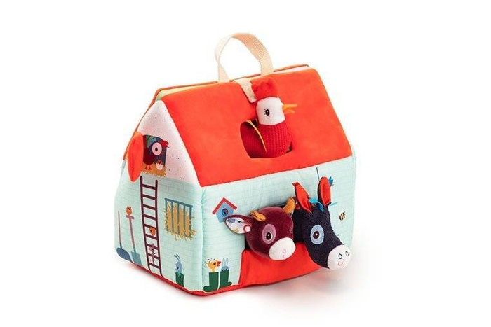 Rozkładany domek manipulacyjny Farma z 6 zwierzątkami rolnikiem i traktorem 86791 LILLIPUTIENS