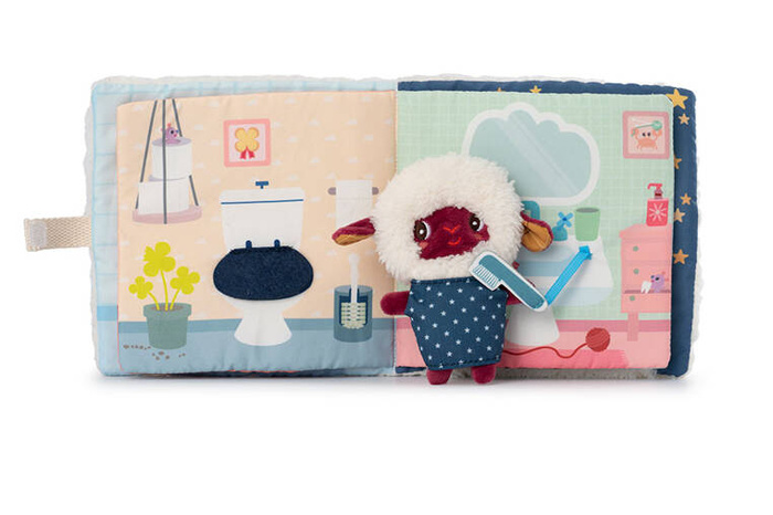 Książeczka aktywizująca z miniprzytulanką Dobranoc Owieczka Yvon Lilliputiens 83536