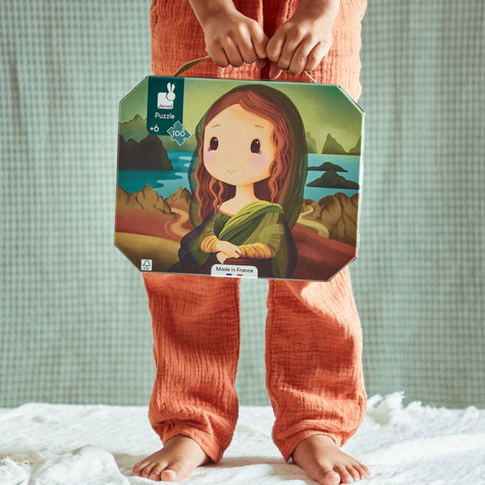 Puzzle w walizce Obraz inspirowany twórczością da Vinci 100 elementów Janod J02579