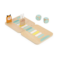 Zestaw drewnianych gier strategicznych 2w1 Kółko i krzyżyk Wyścig Taktik J02472 Janod