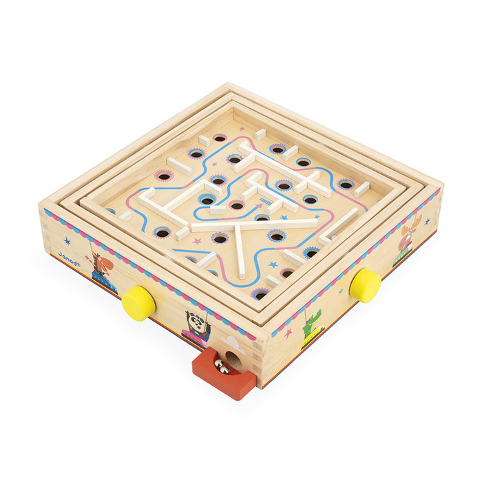 Gra zręcznościowa Labirynt Ball Maze Applepop Janod J03371 drewniane zabawki dla dzieci