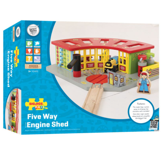 Parowozownia z 5 stanowiskami, Bigjigs Rail