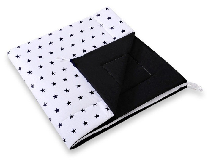 Biały z czarnymi gwiazdami namiot dziecięcy z matą i poduszkami 759TISET-Bobono, Tipi dla dzieci