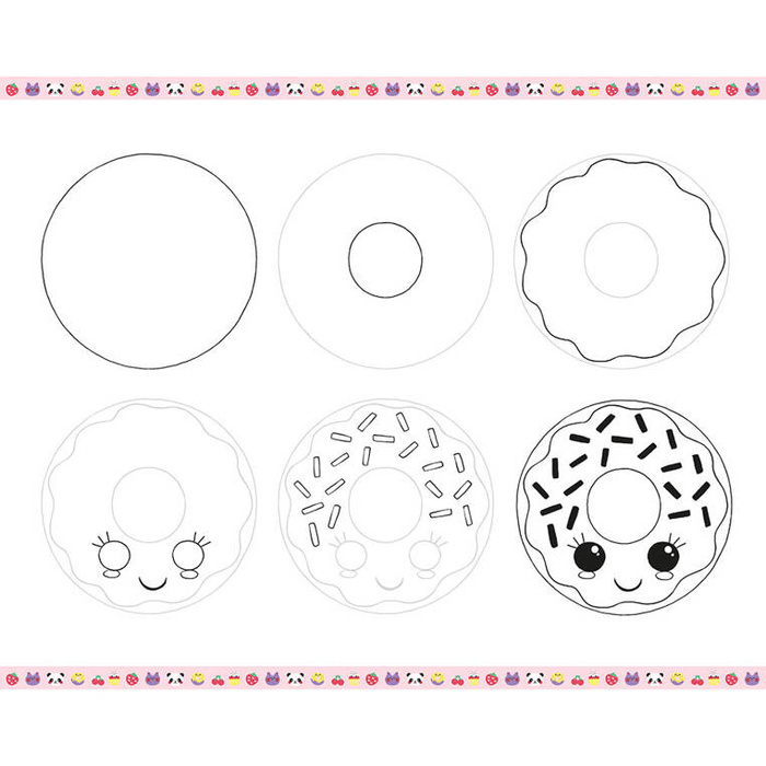 Zestaw kreatywny Rysowanie krok po kroku Modele kawaii 20 rysunków J09156 Janod