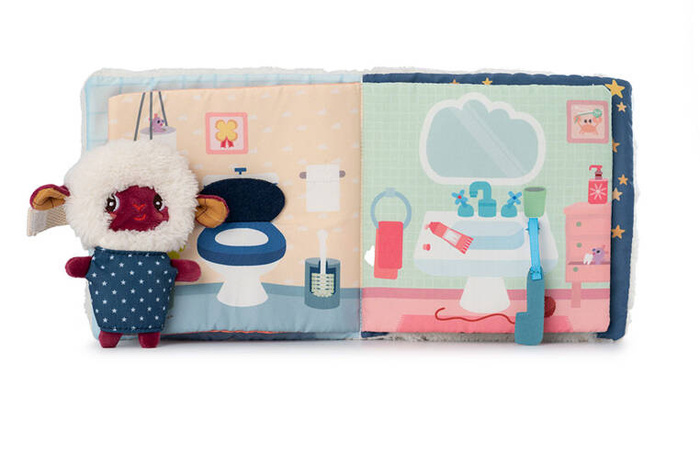 Książeczka aktywizująca z miniprzytulanką Dobranoc Owieczka Yvon Lilliputiens 83536