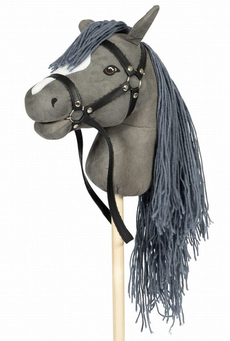 Zestaw dla Hobby Horse Koń na kiju szary z otwartą buzią i przeszkoda fale Astrup