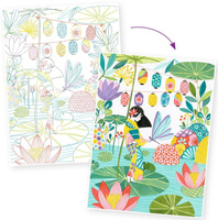 Obrazy do kolorowania w teczce Japonia Djeco DJ08694 komplet 3 dużych obrazów