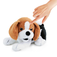 Interaktywny Piesek Bobik 25cm Rappa 182677 pluszowa Zabawka reagująca na dotyk