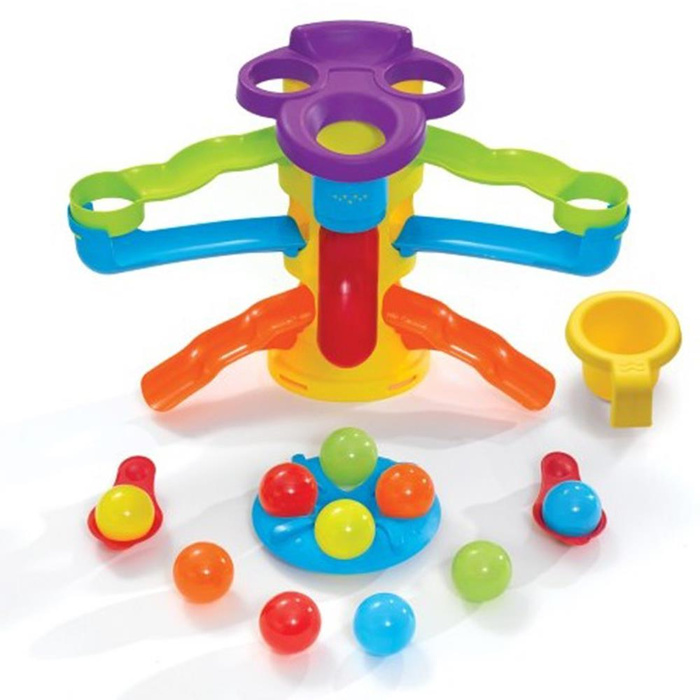 Kolorowy Stół Wodny STEP2 8400 Katapulty i Karuzela do sensorycznej zabawy z piłeczkami 2w1