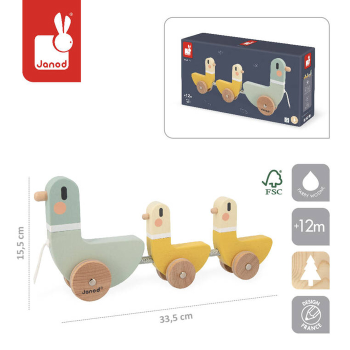 Drewniane Kaczki do ciągnięcia Sweet Cocoon J04051 Janod