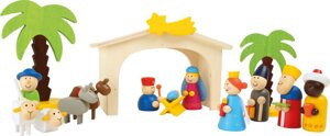 Drewniana stajenka bożonarodzeniowa dla dzieci szopka świąteczna Small Foot 3945