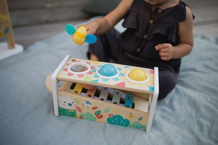 Drewniane cymbałki z kulodromem Pure, Janod J05155