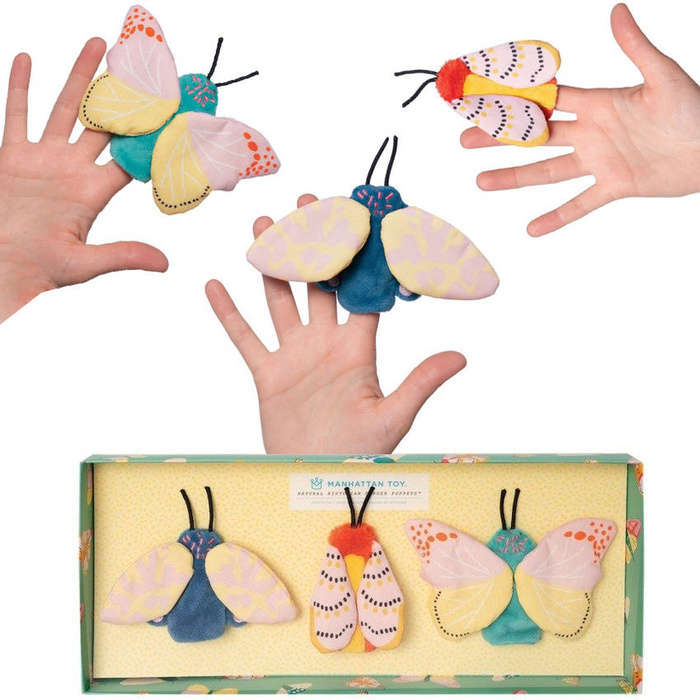 Pacynki na palce Motyle zestaw Natural Historian 218460-Manhattan Toy, zabawa w teatrzyk