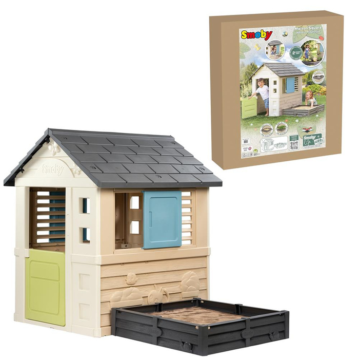 Domek ogrodowy z piaskownicą Smoby 810740 Life dla dzieci do kreatywnej zabawy na świeżym powietrzu