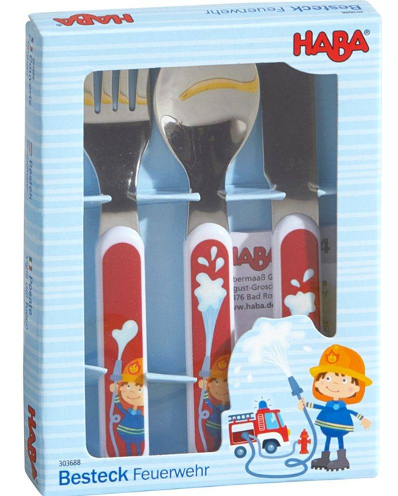 Zestaw sztućców Straż Pożarna HB303688-Haba, akcesoria do karmienia