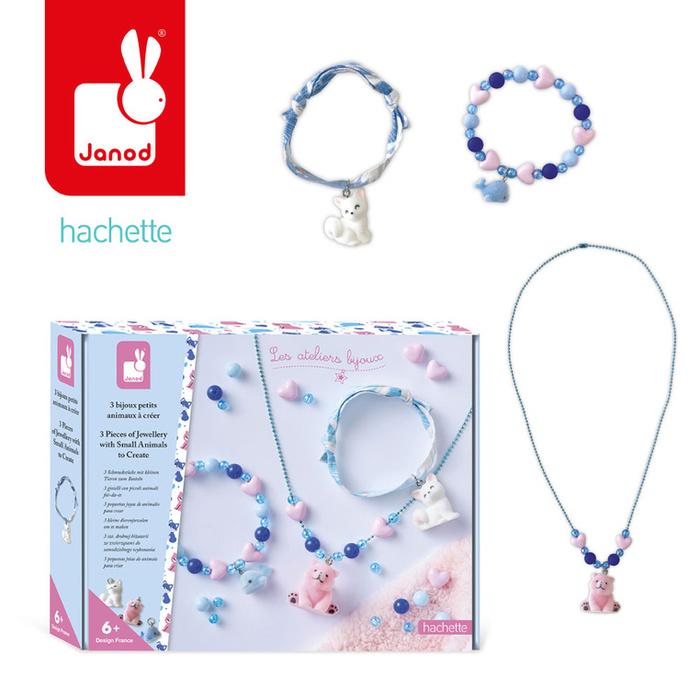 Zestaw kreatywny do tworzenia biżuterii z zawieszkami Małe zwierzątka Janod J09184