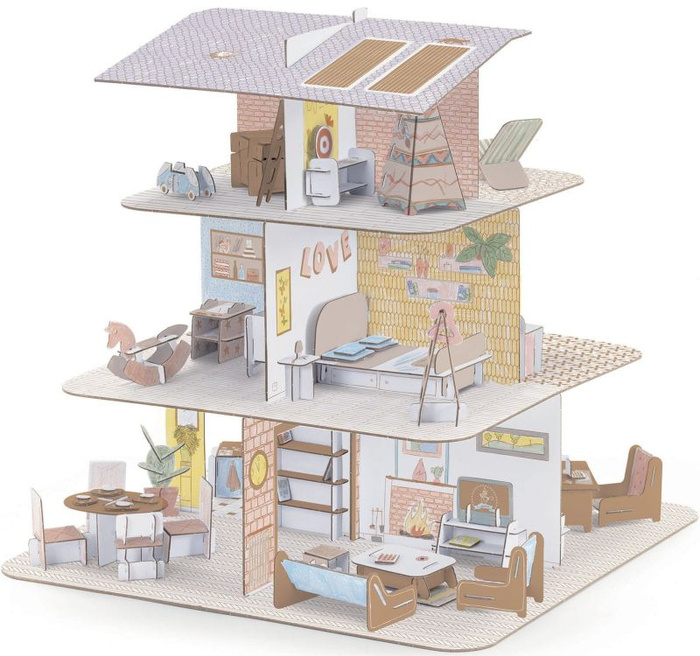 Domek dla lalek z akcesoriami zrób to sam Djeco DJ08005