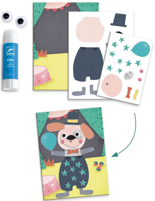 Zestaw artystyczny 6 w 1 Zwierzęta i ich domki Djeco DJ09293