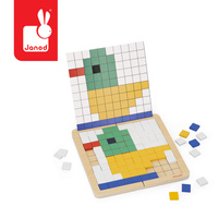 Drewniana układanka mozaika piksele symetria i kodowanie 4w1 Janod J05093