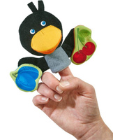 Miękka książeczka z pacynką dla niemowlaka W ogrodzie HB306081-Haba, zabawki dla najmłodszych