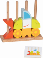 Gra logiczna dla dzieci Vario peg Drewniane klocki do układania 12 wzorów Goki 58331 Układanka