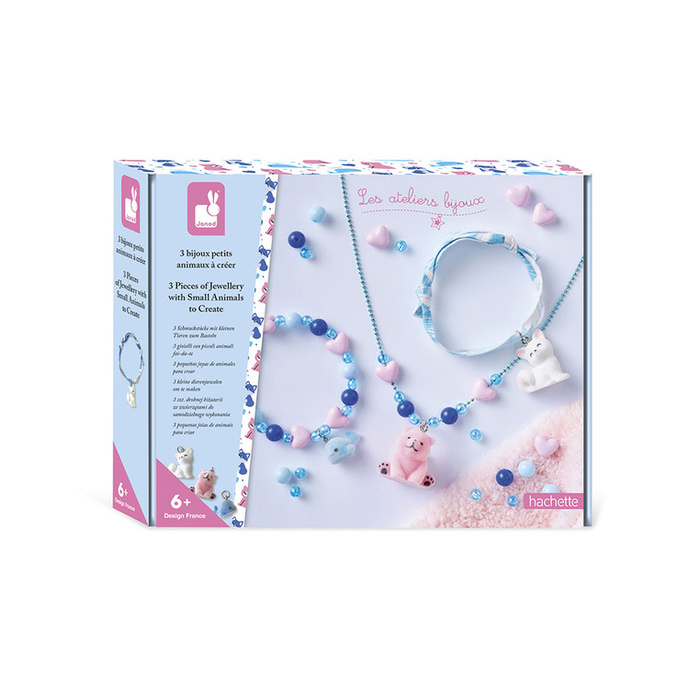 Zestaw kreatywny do tworzenia biżuterii z zawieszkami Małe zwierzątka Janod J09184