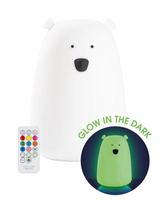 Lampka silikonowa z pilotem Duży Miś świecący w ciemności Rabbit & Friends 520093 Lampki nocne dla dzieci