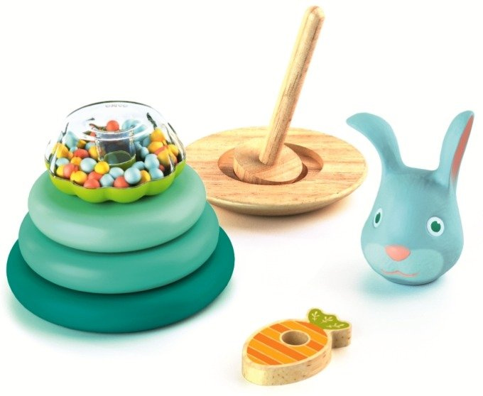 Układanka na paliku. Królicze Koła, Djeco