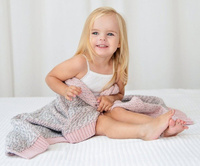 Oddychający koc bawełniany z wełną Różowy LL4834-Lullalove, kocyki dla dzieci