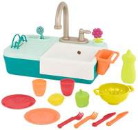 Zlew z działającym kranem i akcesoriami dla dzieci Splash-n-Scrub Sink B.Toys BX2070 zabawa w kuchnię