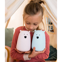 Lampka silikonowa z pilotem Miś Duży niebieski Rabbit & Friends 520057BRB Lampki nocne dla dzieci