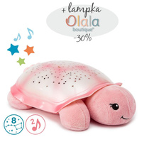 Lampka nocna z projekcją świetlną Cloud b® Twinkling Twilight Turtle™ Aqua CLTT-7323-T2 Żółw różowy dla najmłodszych