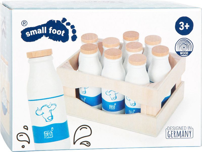 Drewniana skrzynka na mleko z butelkami Fresh Small Foot 12354