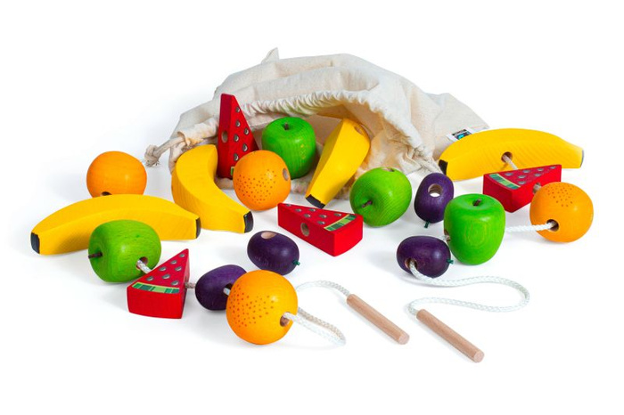 Gra edukacyjna dla dzieci Nawlekanie owoców Erzi 42519