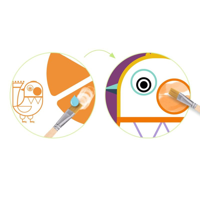 Zestaw artystyczny dla dzieci do malowania z paletą farb Mali Przyjaciele Djeco DJ09133