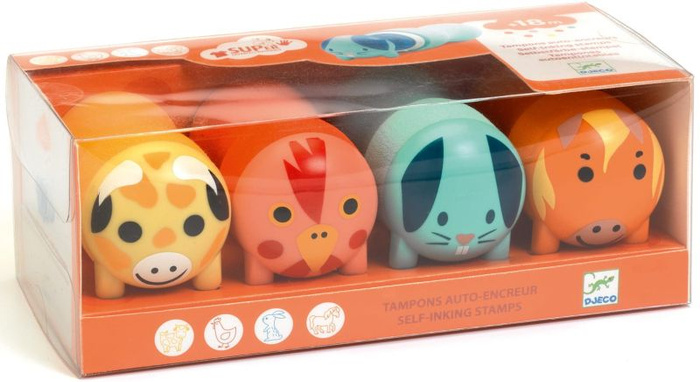 Stempelki dla maluchów Zwierzęta z farmy Djeco DJ09011 stemple piankowe dla dzieci
