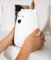 Lampka silikonowa z pilotem Miś Duży biały Rabbit & Friends 520055BRW Lampki nocne dla dzieci