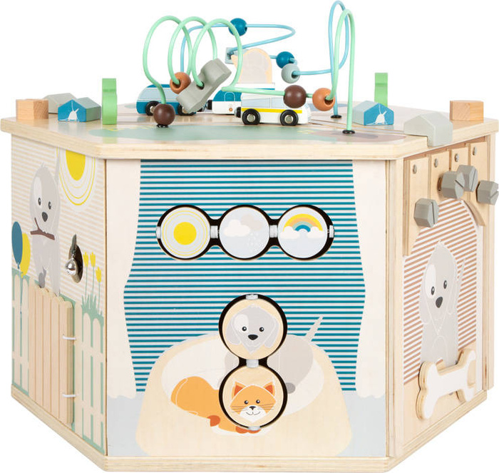 Drewniana kostka edukacyjna aktywizująca Pies i kot 12231-Small Foot, zabawki edukacyjne