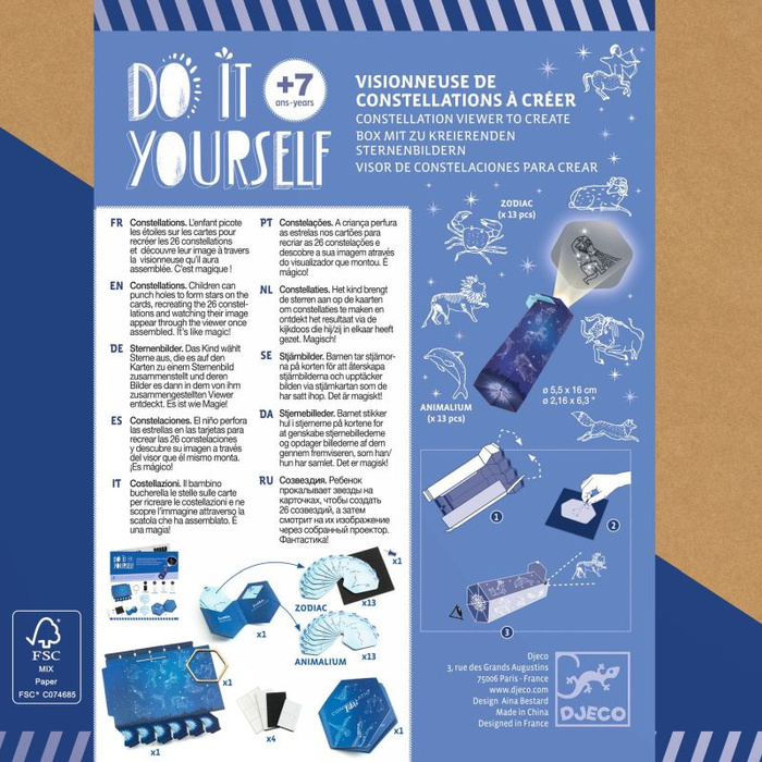 Konstelacje gwiazd Zrób to sam Djeco DJ07985 Kreatywne zestawy dla dzieci