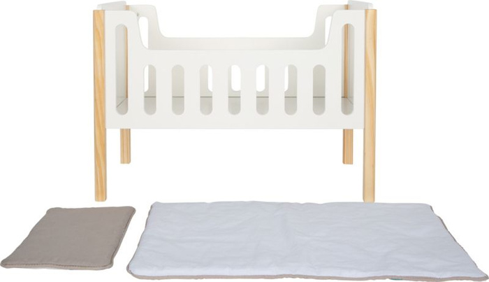 Białe drewniane łóżeczko dla lalek Little Button Small Foot 12495