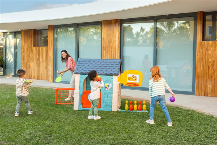 Dom Aktywności Casual FEBER FEH23000 wielofunkcyjny ogrodowy Plac Zabaw 6w1 z dołączonymi grami dla dzieci