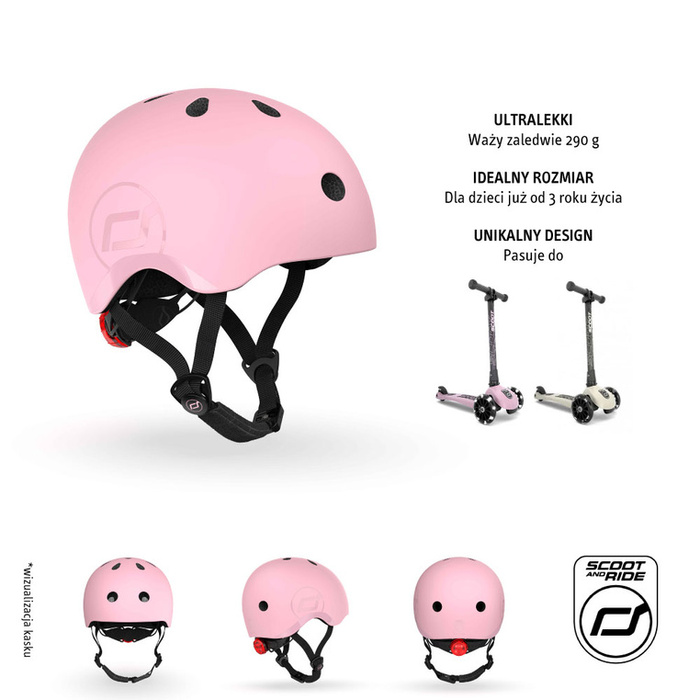 Kask S-M dla dzieci 3+ Rose 96368-Scootandride