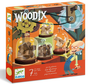 Zestaw Djeco z 6 drewnianymi zabawkami logiczno-zręcznościowymi, Woodix, DJ08464-Djeco