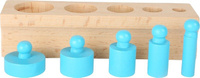Drewniana układanka logiczna odważniki Montessori 10525-Small Foot, zabawki edukacyjne